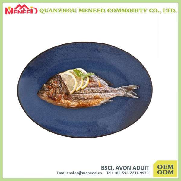 High Class Ceramic Like Melamine Fish Plate